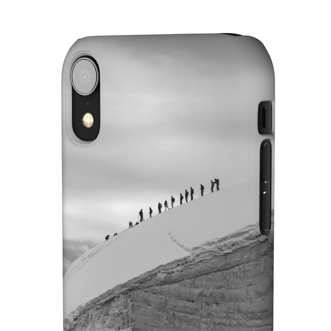 Preparing for the Climb in Black and White - Phone Case