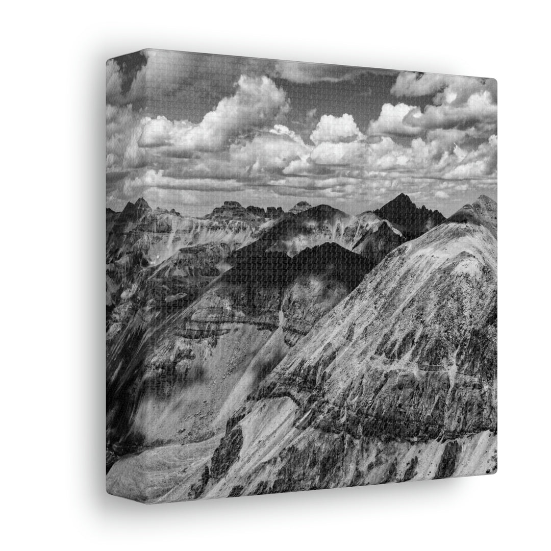 Imogene Pass From the Air in Black and White - Canvas