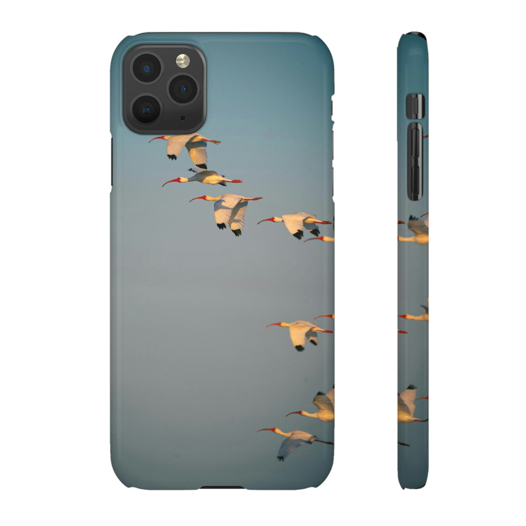 White Ibis in Flight - Phone Case