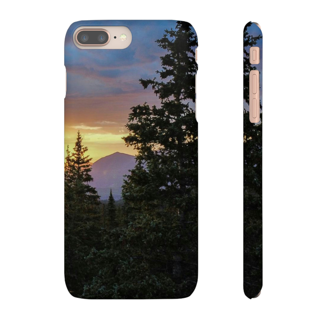 Rainy Sunset Through the Trees - Phone Case