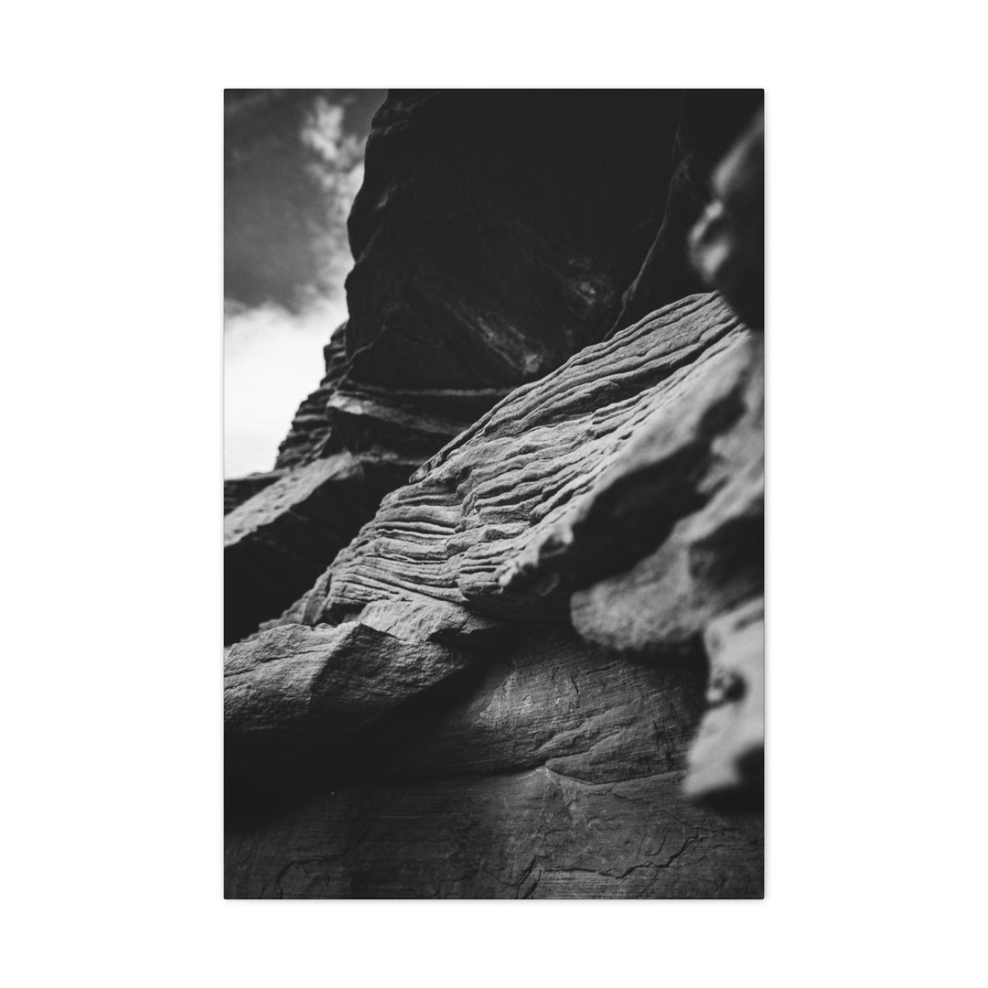 Layers of Rock in Black and White - Canvas