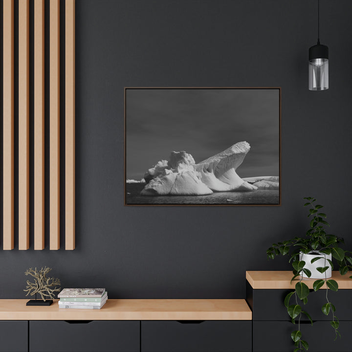 The Angles of an Iceberg in Black and White - Canvas with Frame