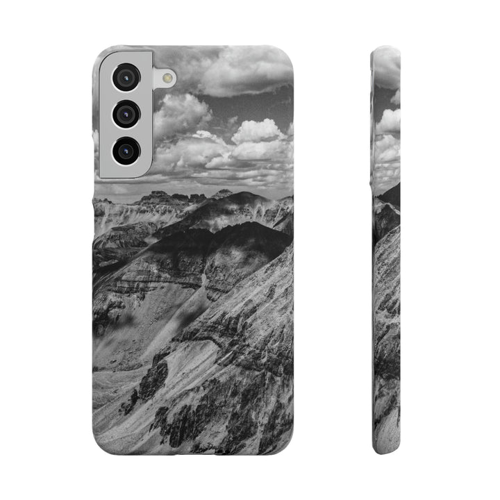 Imogene Pass From the Air in Black and White - Phone Case