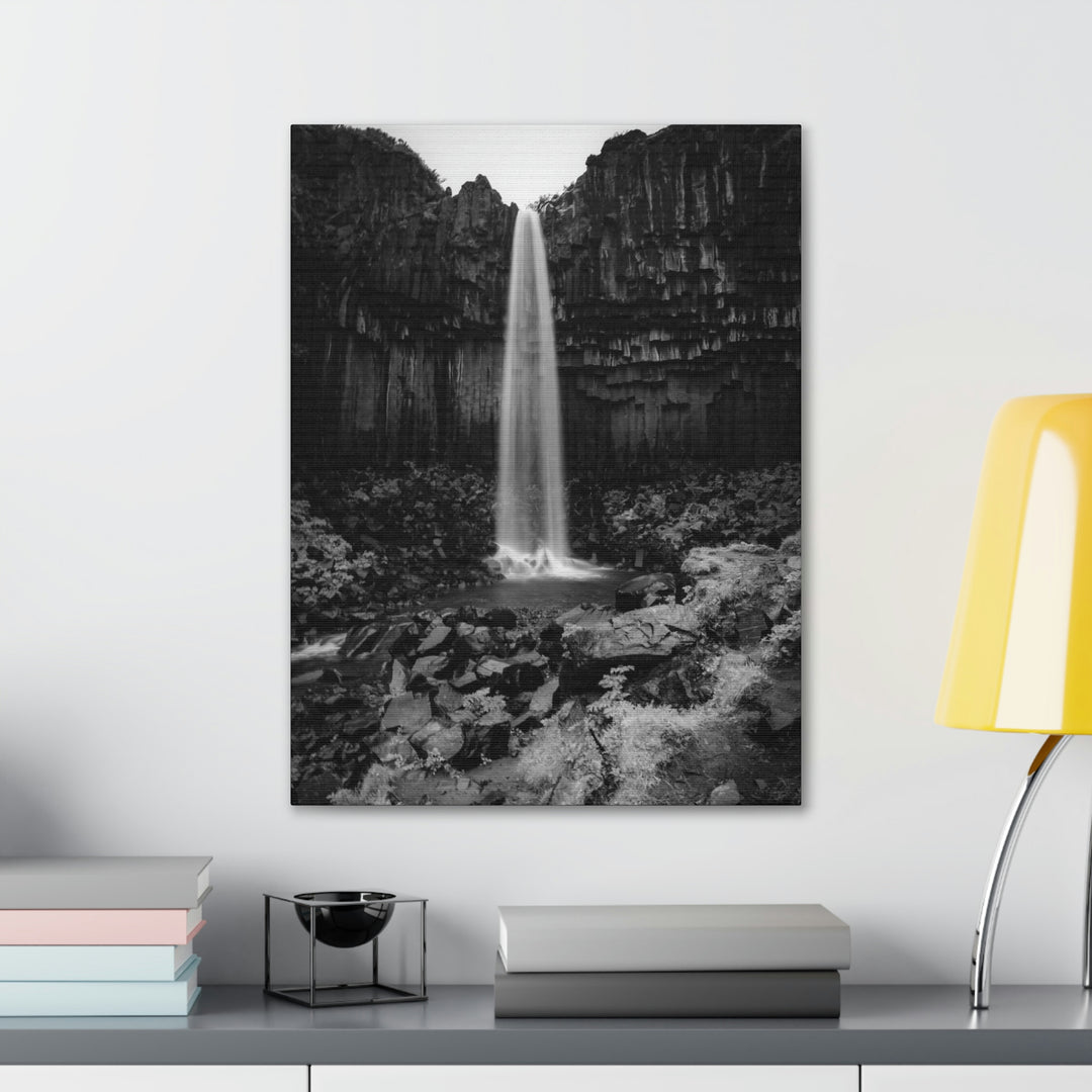 Svartifoss in Black and White - Canvas