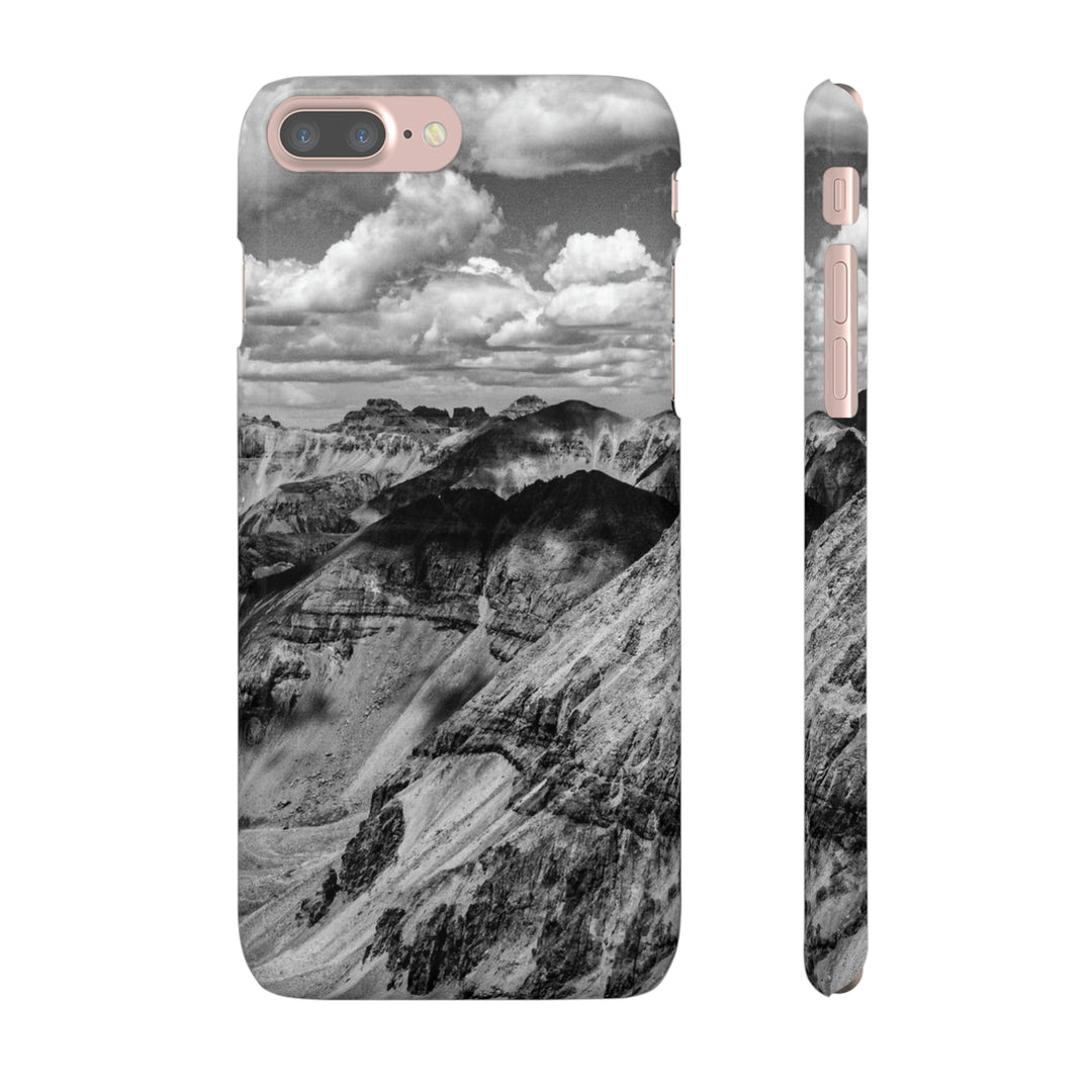 Imogene Pass From the Air in Black and White - Phone Case