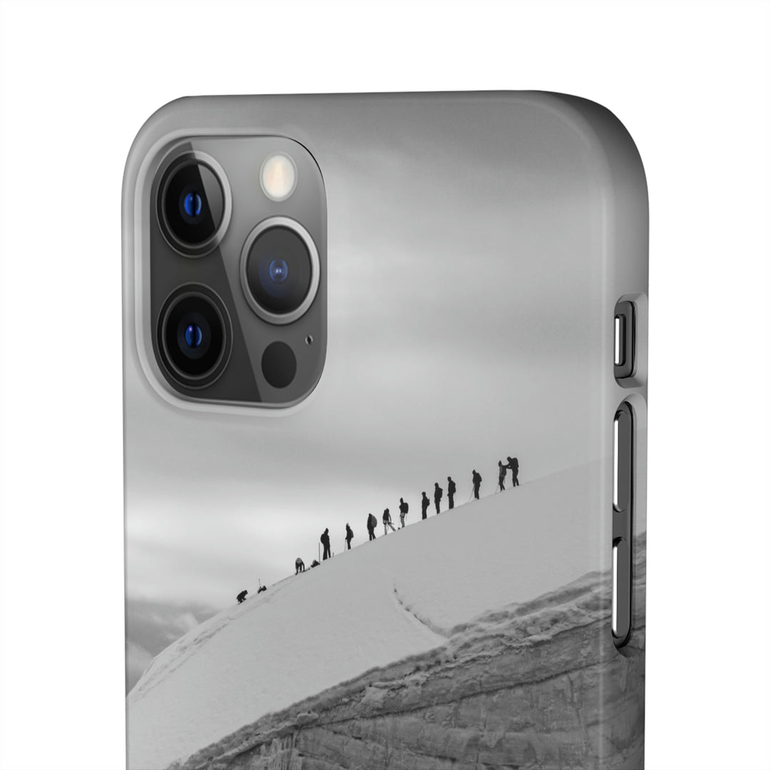 Preparing for the Climb in Black and White - Phone Case