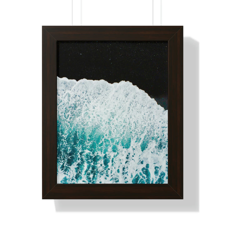 A Wave on Volcanic Sand - Framed Print