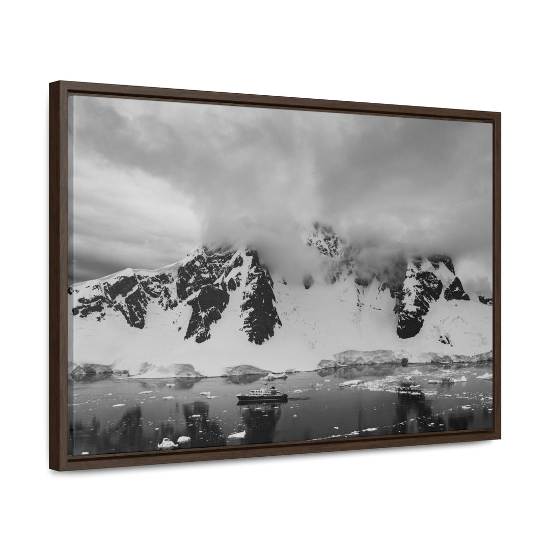 Peaceful Anchoring in Black and White - Canvas with Frame