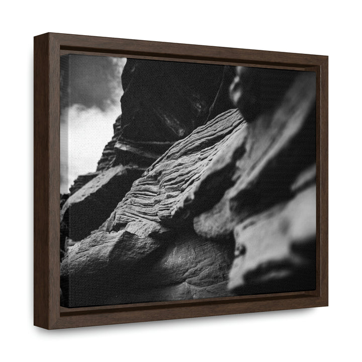 Layers of Rock in Black and White - Canvas with Frame