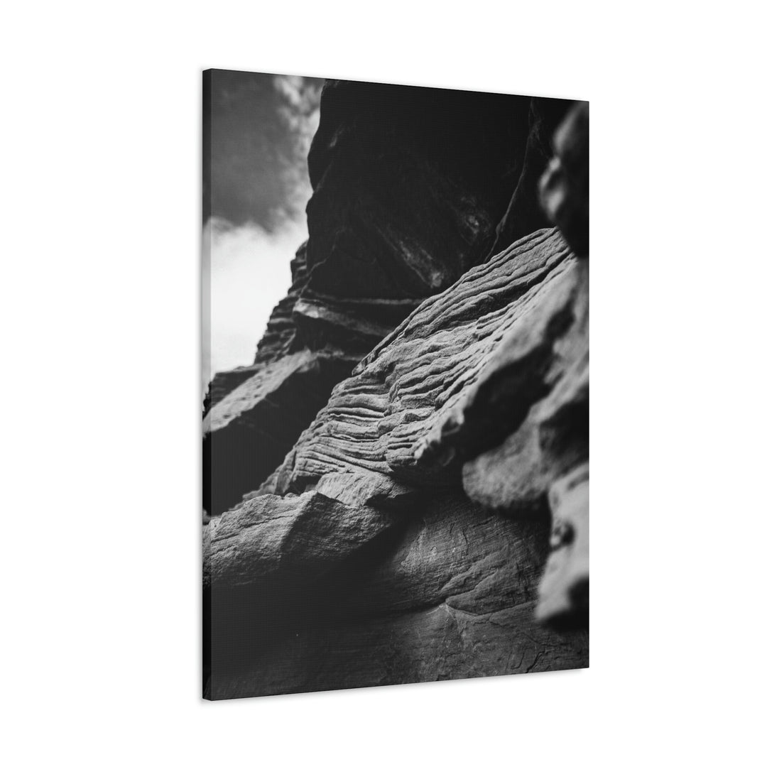 Layers of Rock in Black and White - Canvas