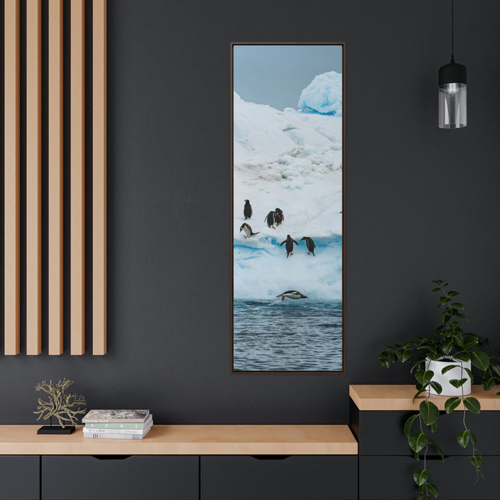 Porpoising Penguin - Canvas with Frame