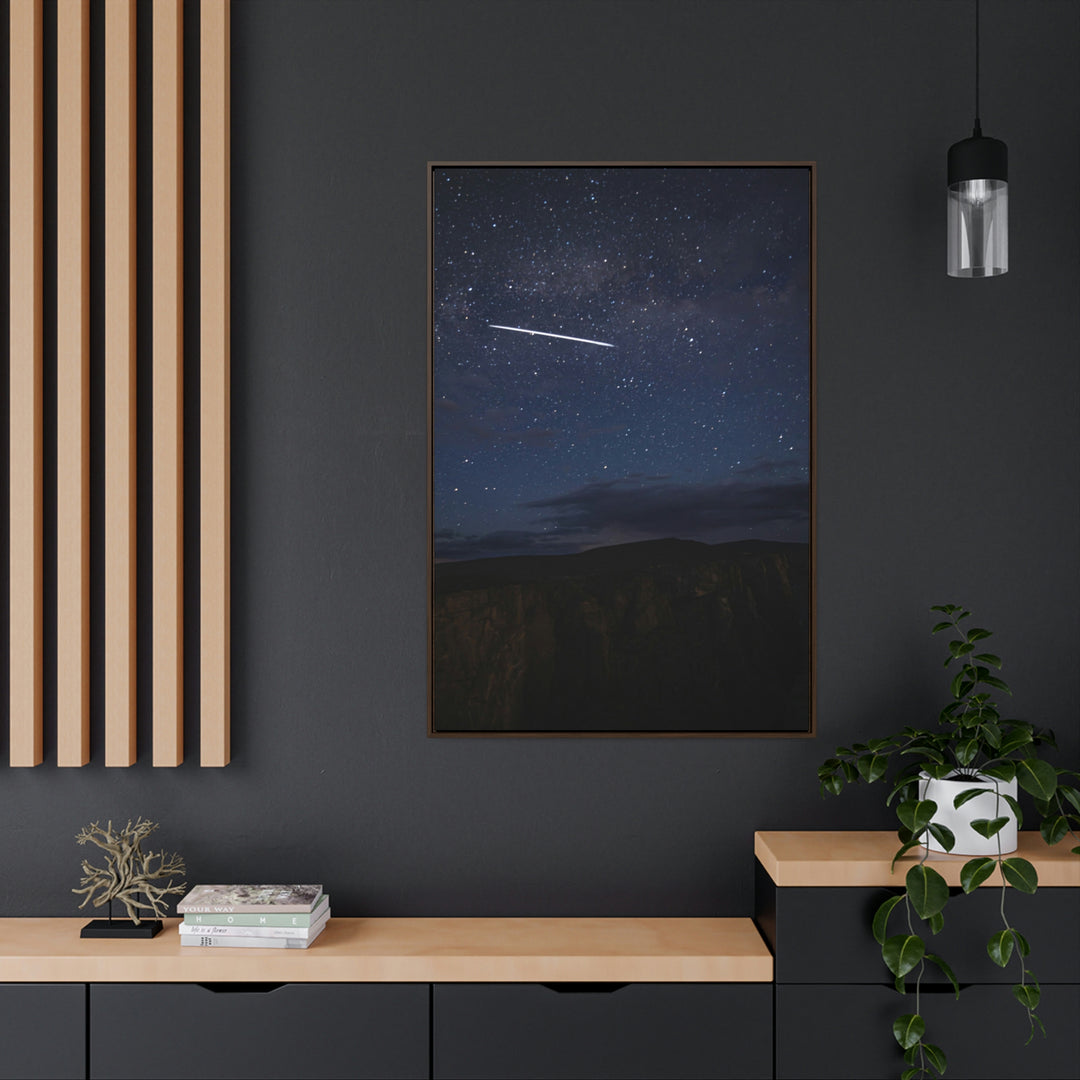 Starlink Above the Canyon - Canvas with Frame