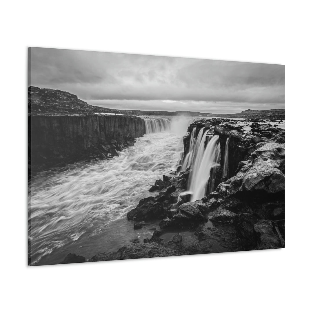 Selfoss in Black and White - Canvas