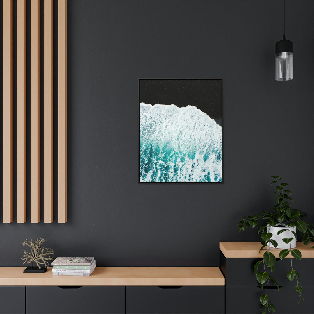 A Wave on Volcanic Sand - Canvas with Frame