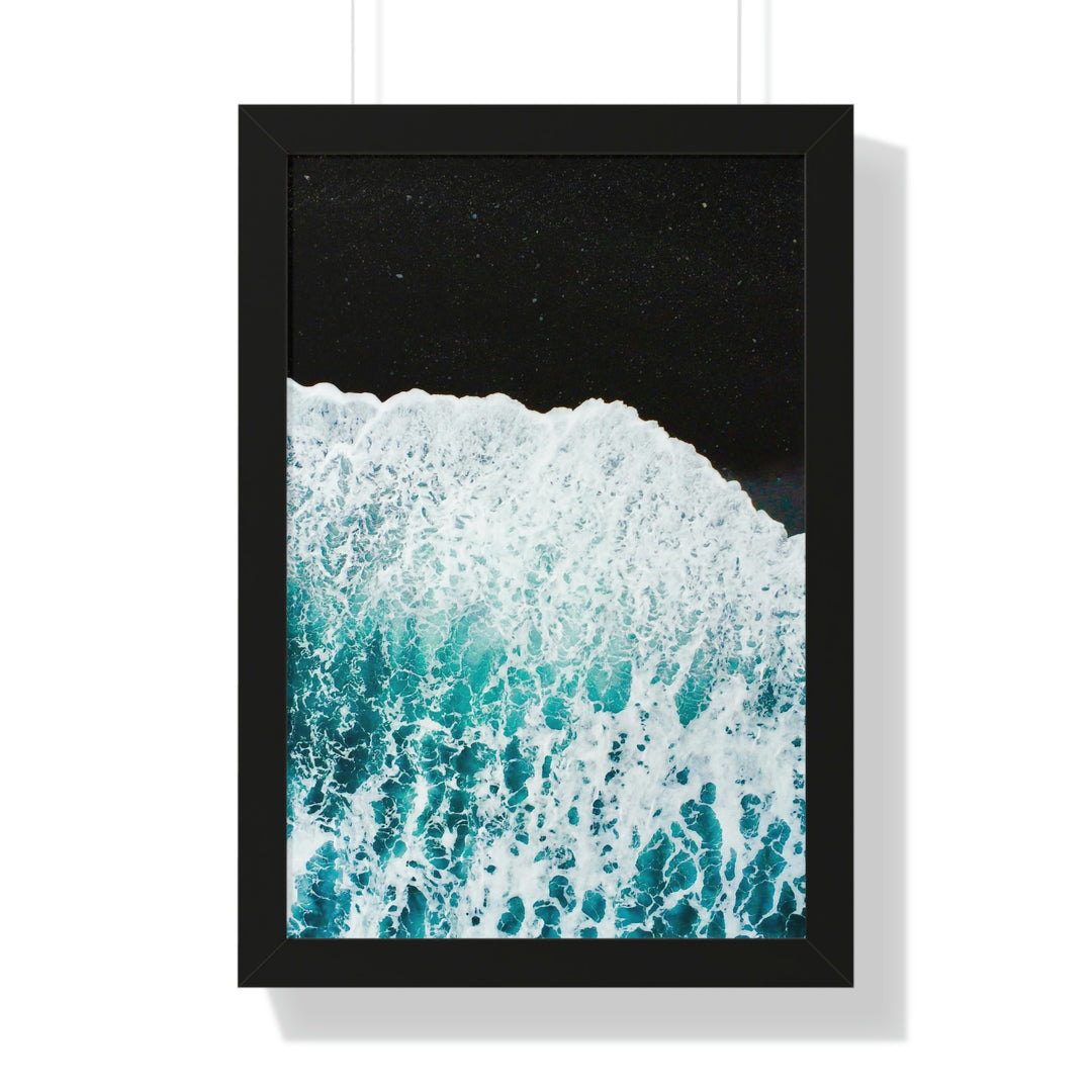 A Wave on Volcanic Sand - Framed Print