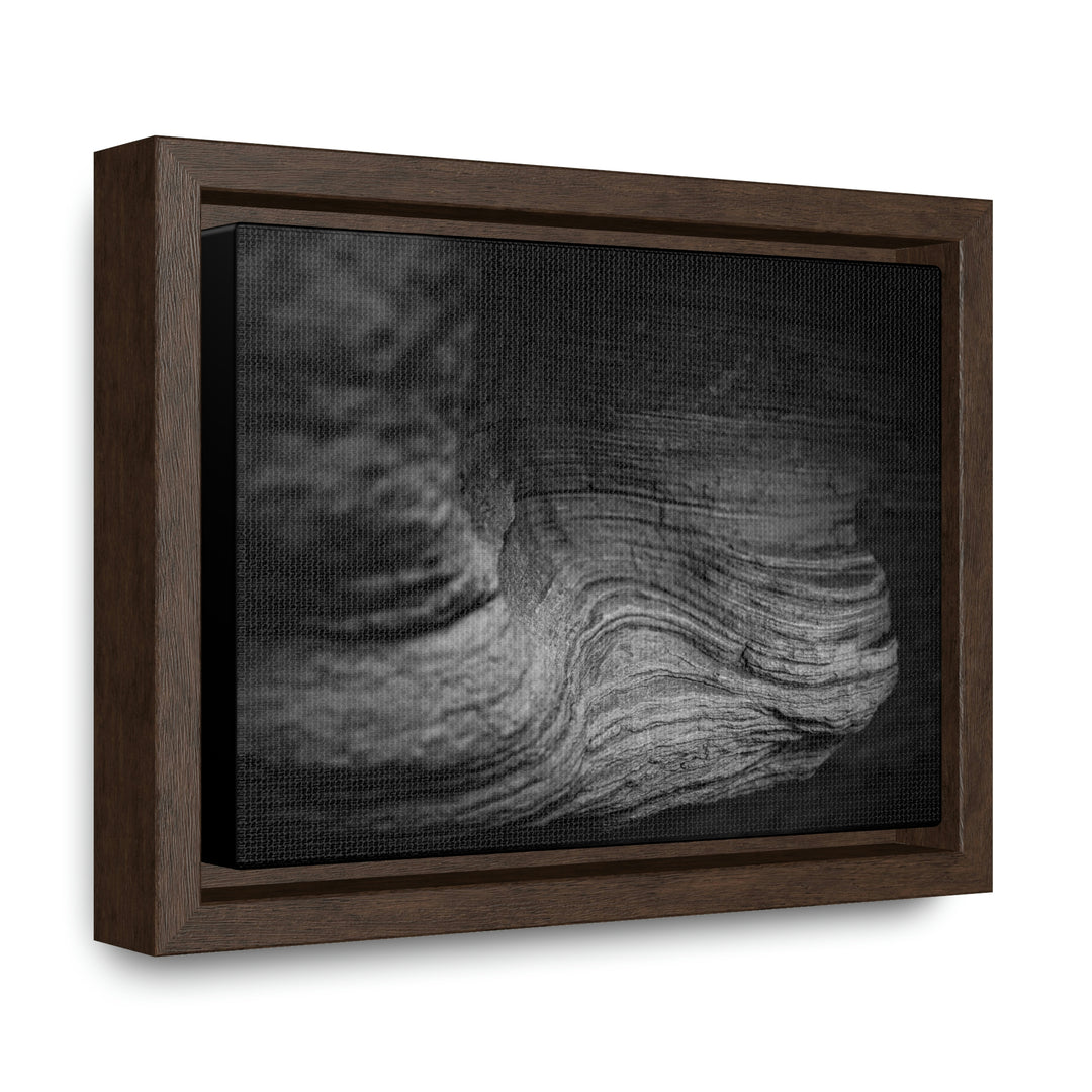 Sedimentary Rock Curves in Black and White - Canvas with Frame