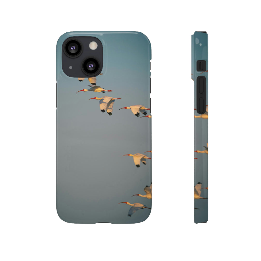 White Ibis in Flight - Phone Case