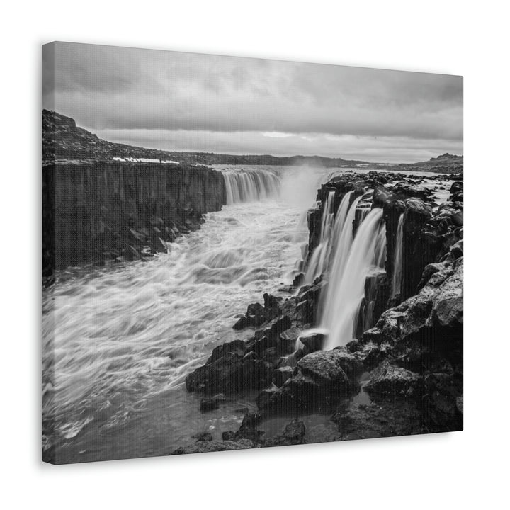 Selfoss in Black and White - Canvas