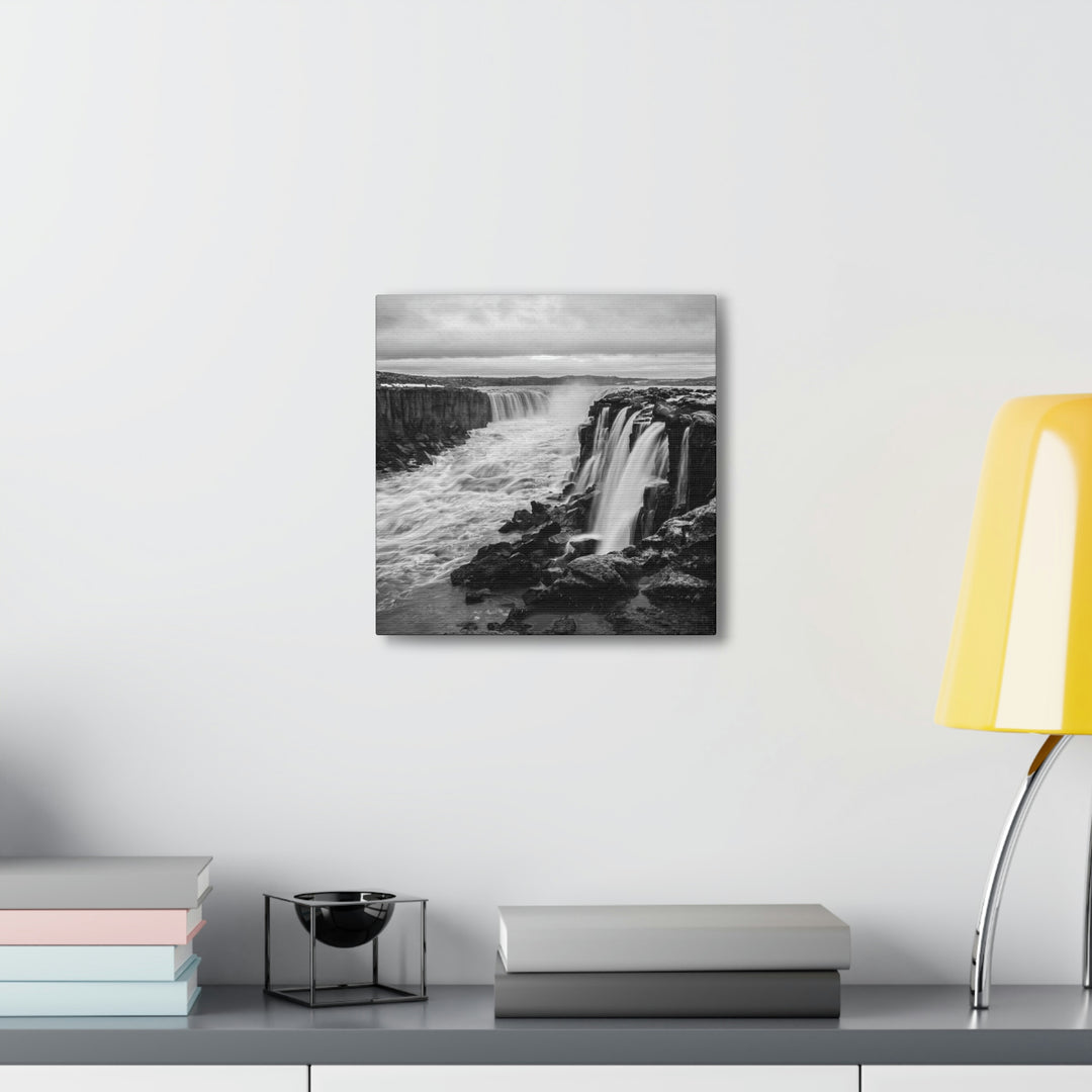 Selfoss in Black and White - Canvas