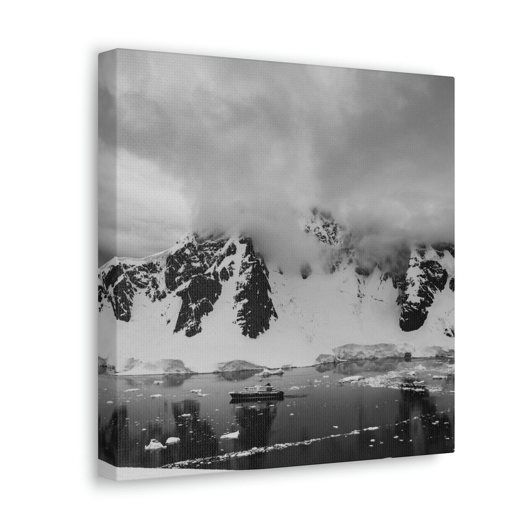 Peaceful Anchoring in Black and White - Canvas