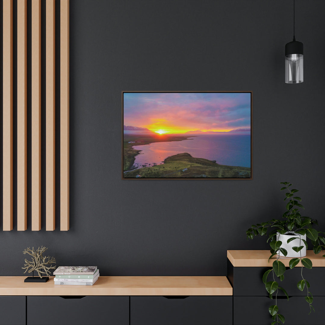 Sunset Over the Fjord Part 1 - Canvas with Frame