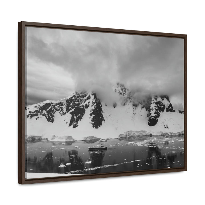 Peaceful Anchoring in Black and White - Canvas with Frame