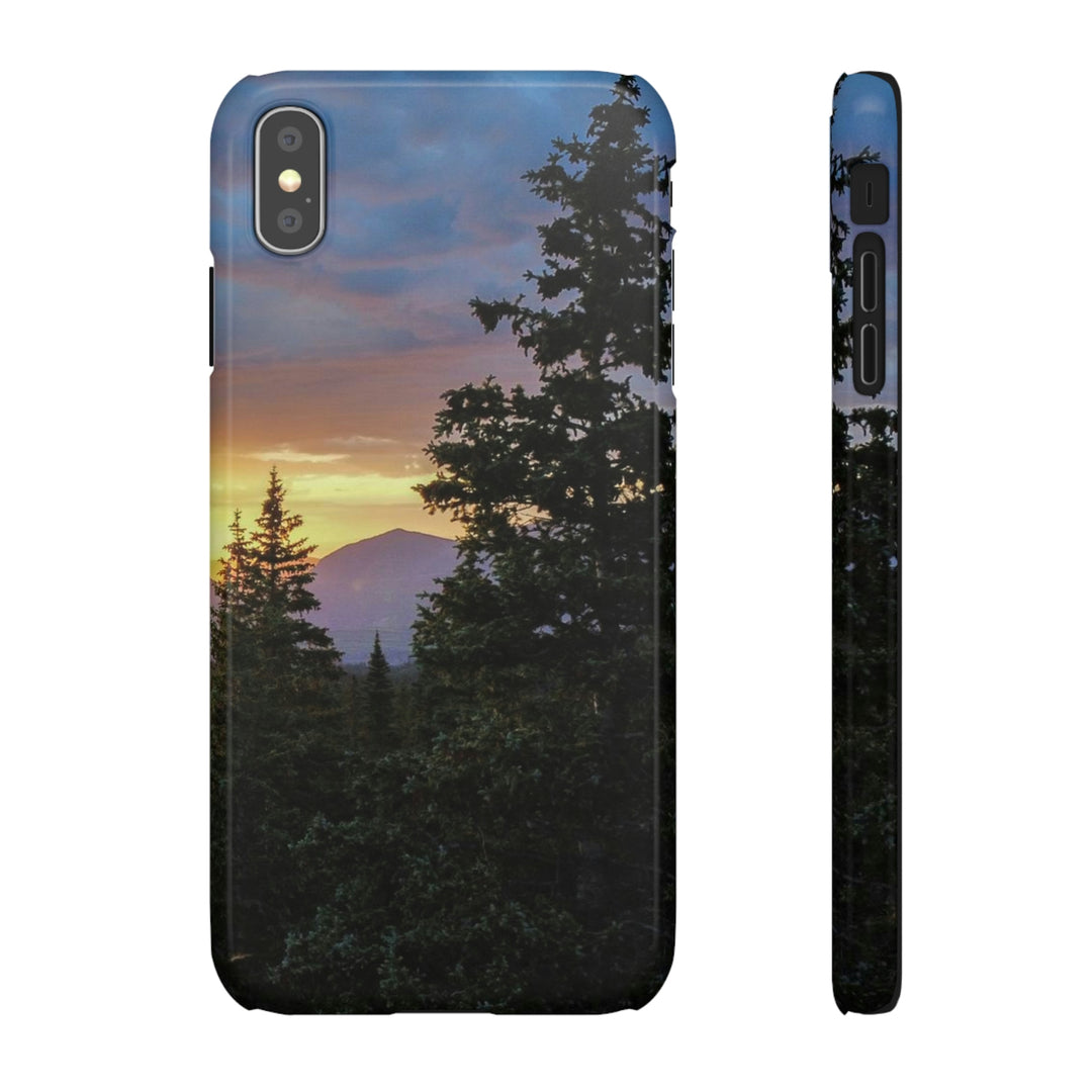 Rainy Sunset Through the Trees - Phone Case