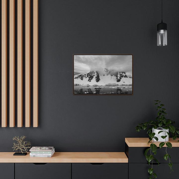 Peaceful Anchoring in Black and White - Canvas with Frame