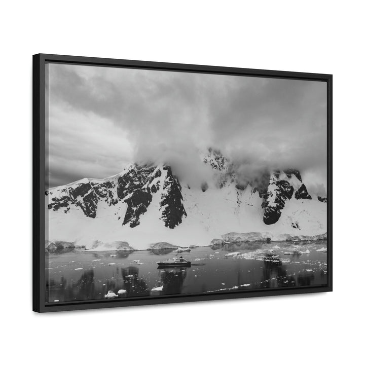 Peaceful Anchoring in Black and White - Canvas with Frame