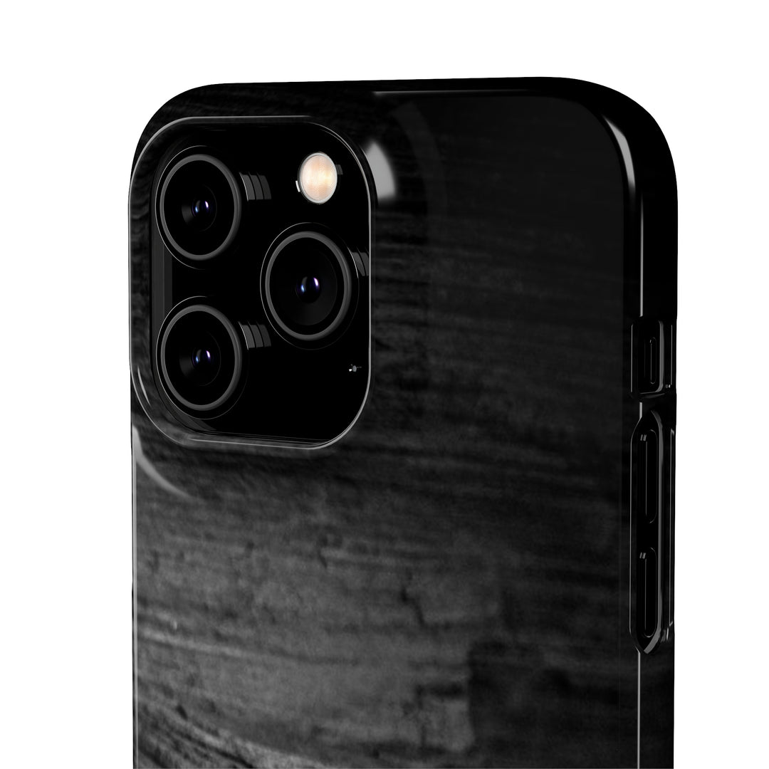 Sedimentary Rock Curves in Black and White - Phone Case