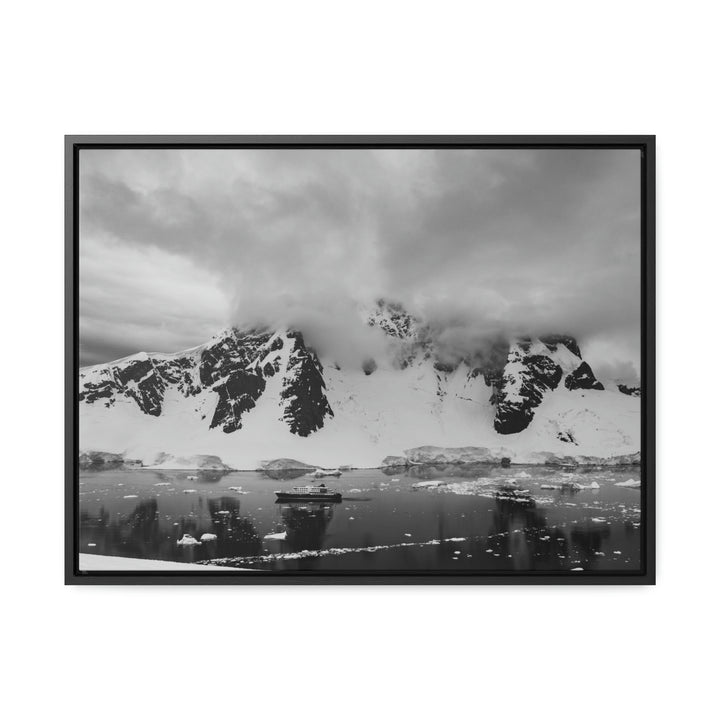 Peaceful Anchoring in Black and White - Canvas with Frame