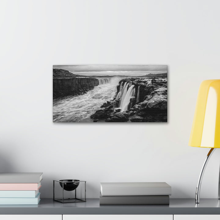 Selfoss in Black and White - Canvas