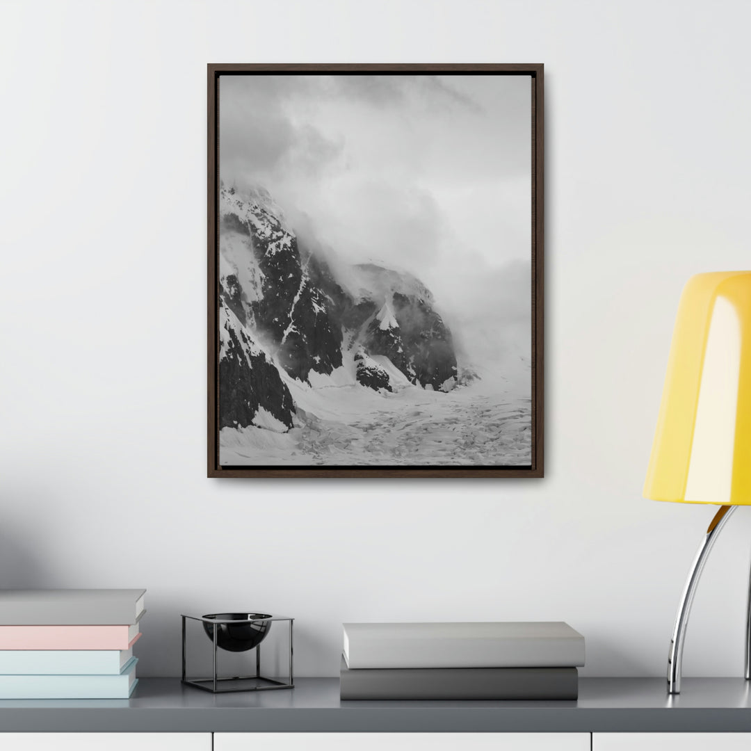 The Mist Descends in Black and White - Canvas with Frame