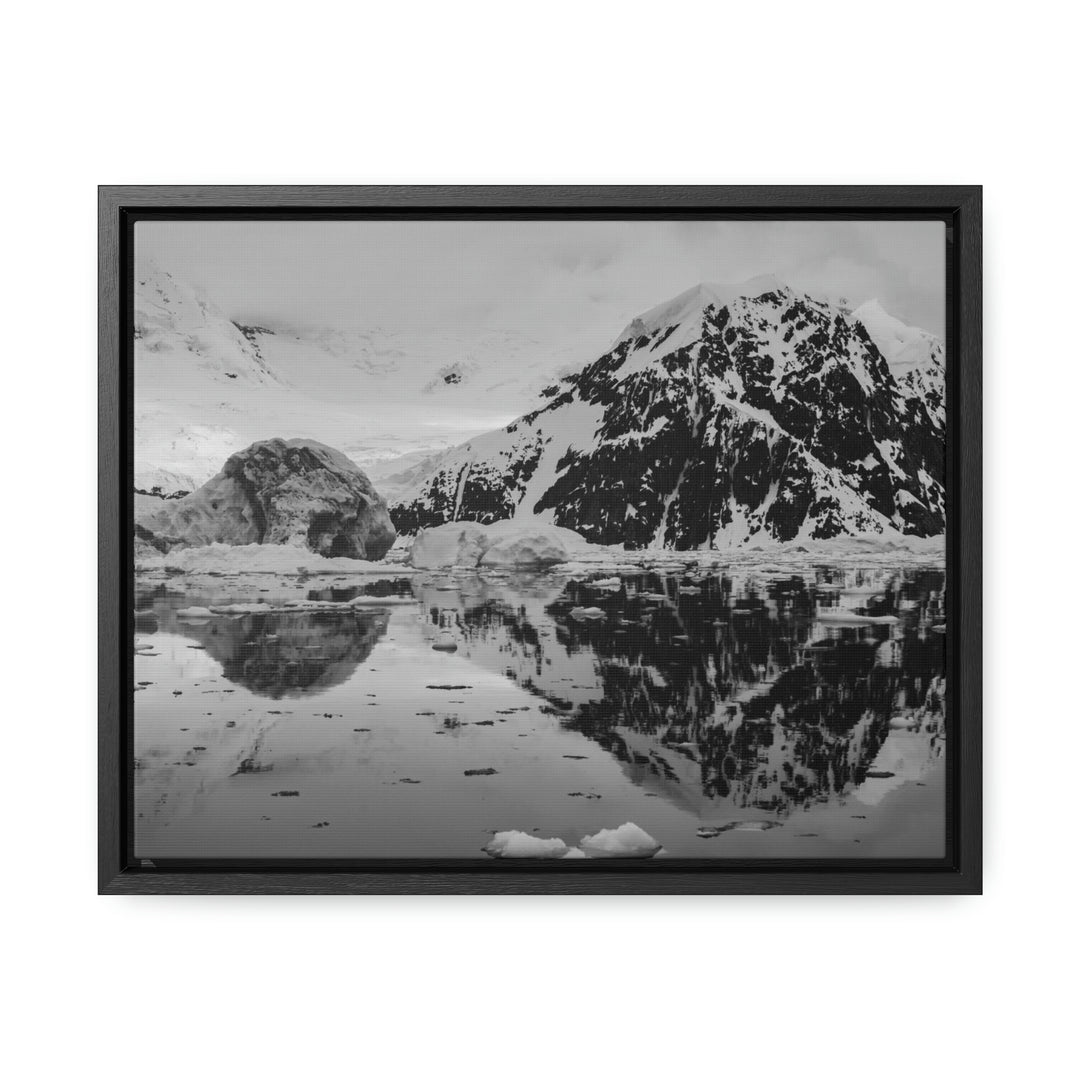 Reflected Calm in Black and White - Canvas with Frame