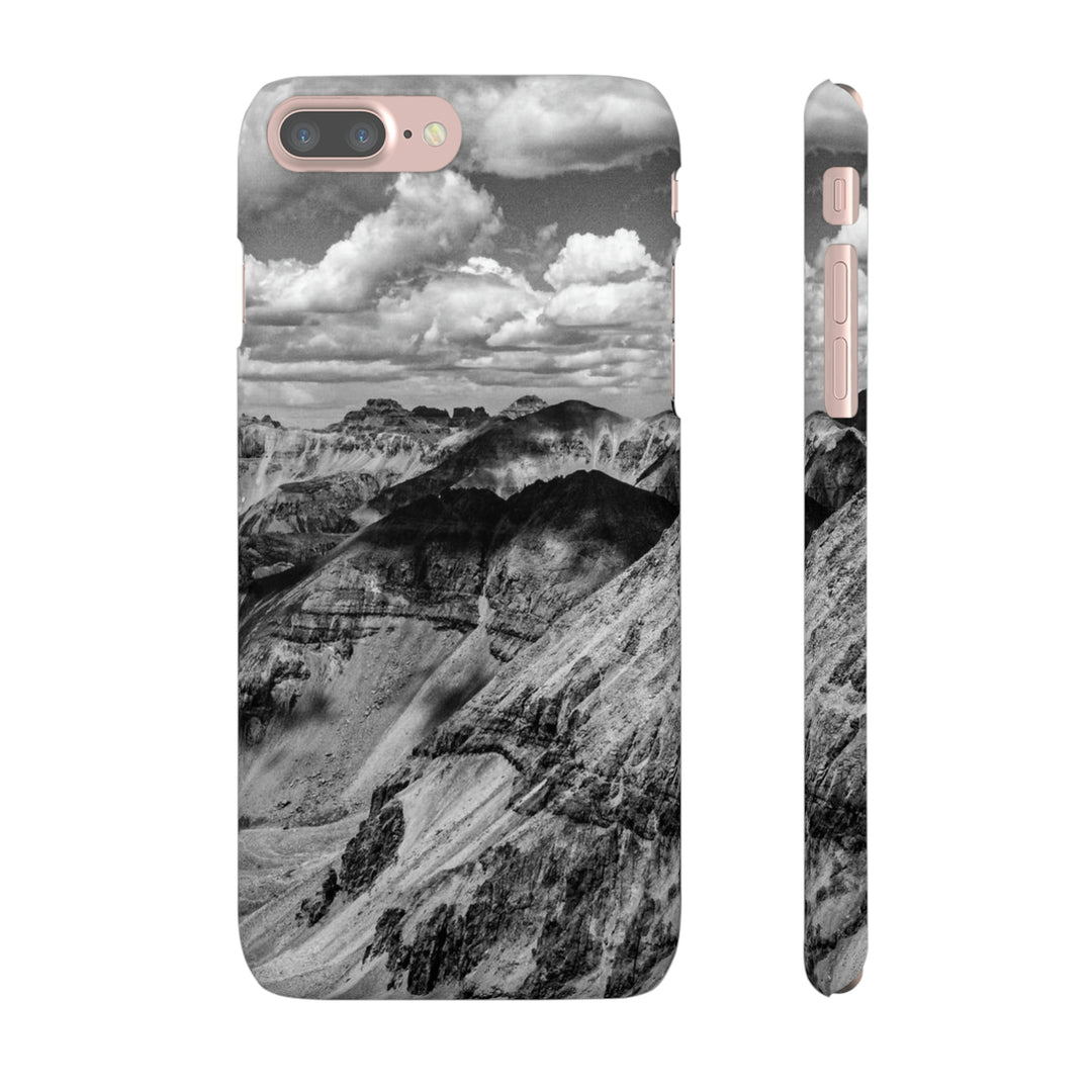 Imogene Pass From the Air in Black and White - Phone Case