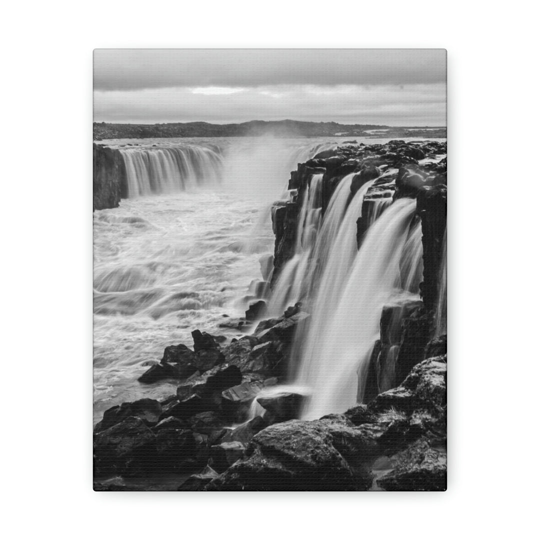 Selfoss in Black and White - Canvas