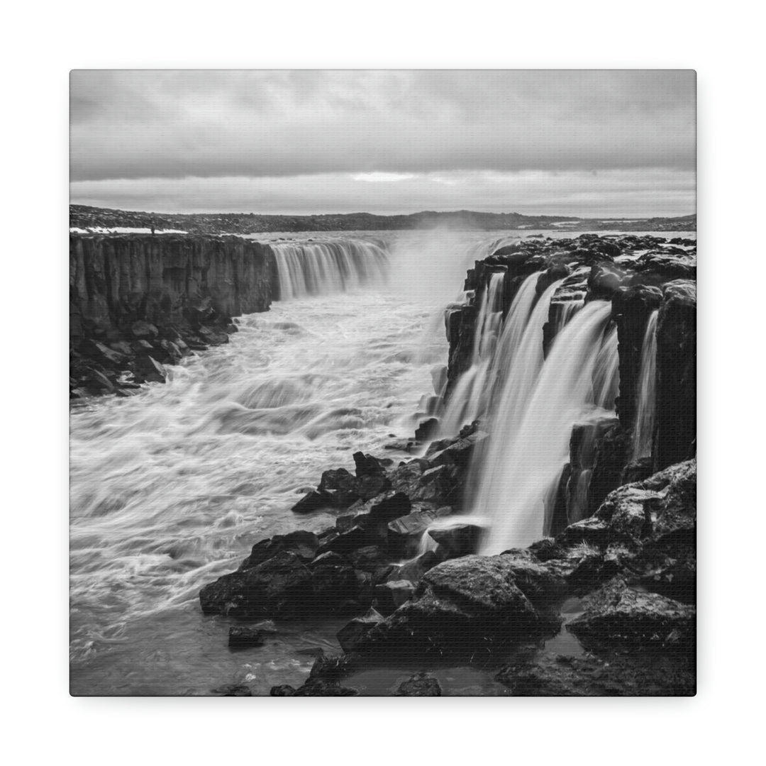 Selfoss in Black and White - Canvas