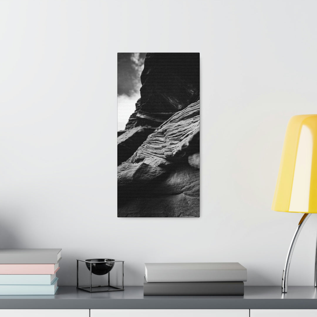 Layers of Rock in Black and White - Canvas