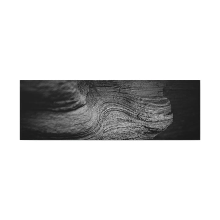 Sedimentary Rock Curves in Black and White - Canvas