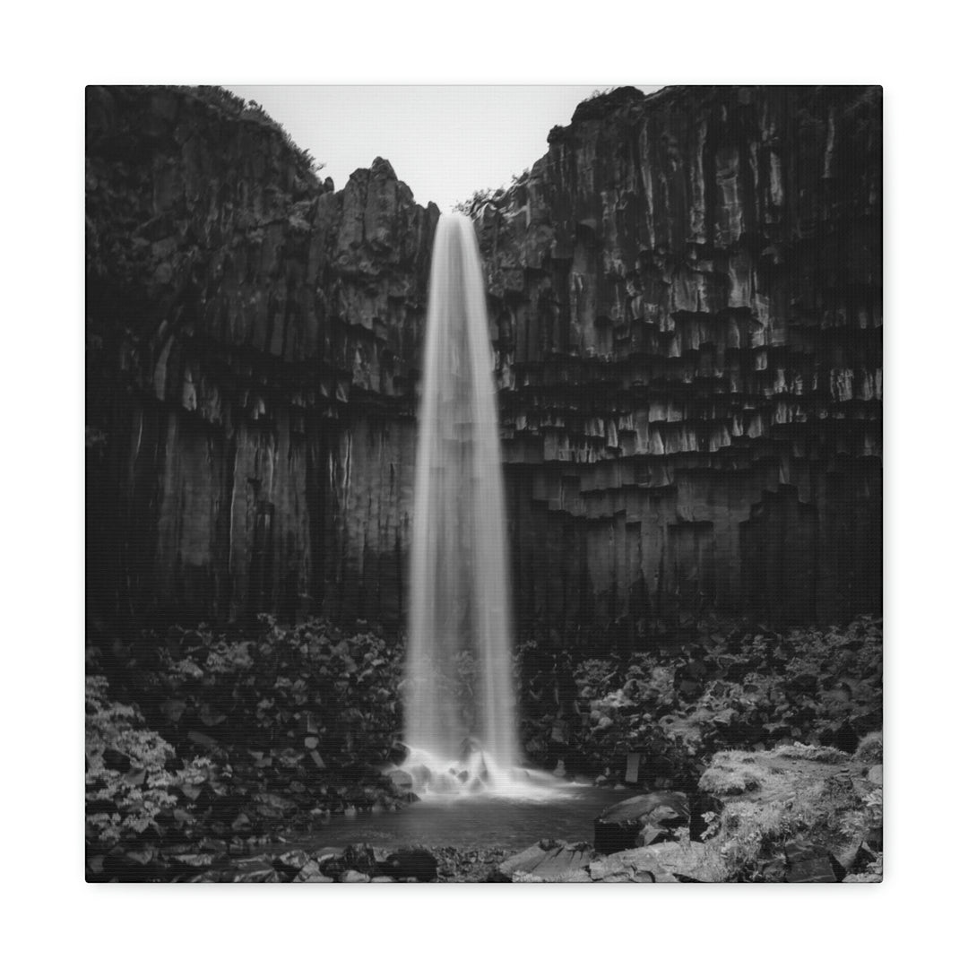 Svartifoss in Black and White - Canvas