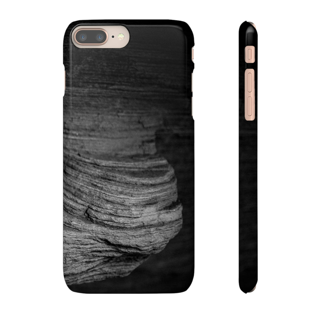 Sedimentary Rock Curves in Black and White - Phone Case