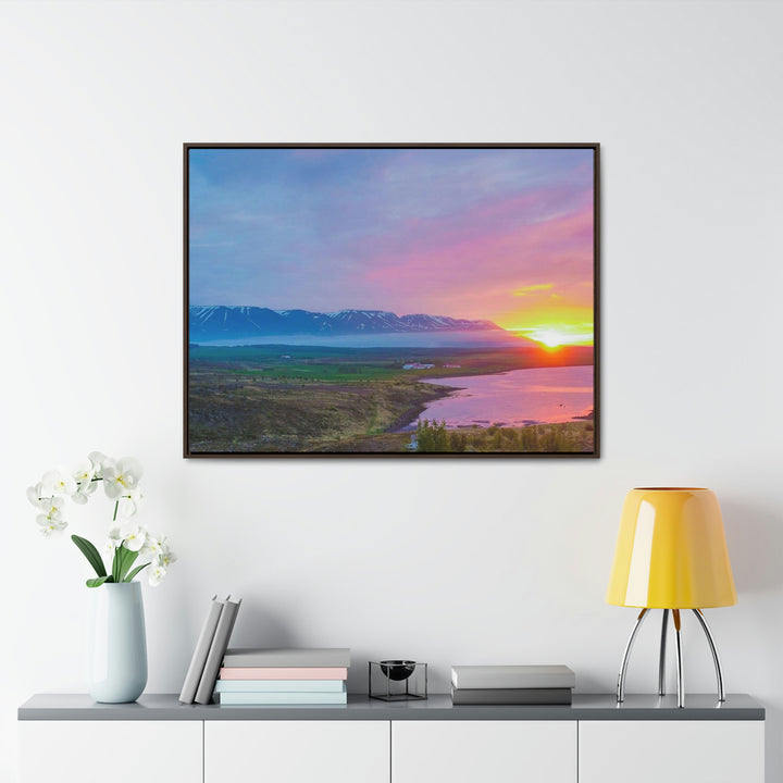 Sunset Over the Fjord Part 2 - Canvas with Frame