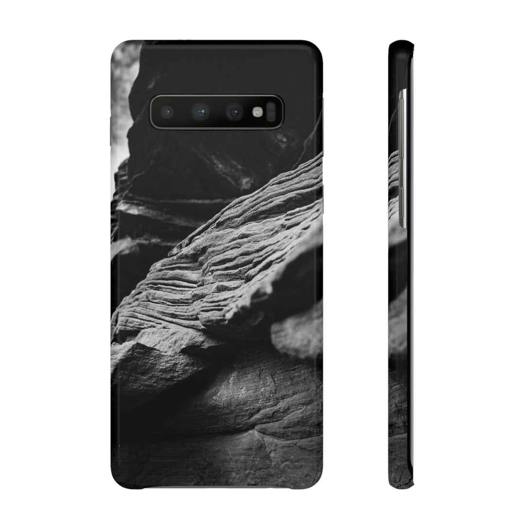 Layers of Rock in Black and White - Phone Case