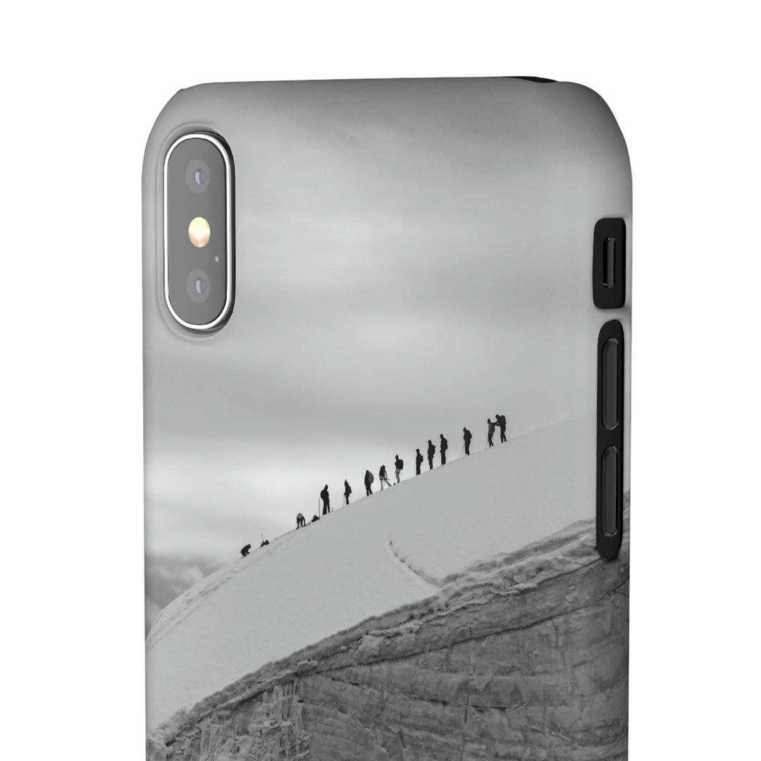 Preparing for the Climb in Black and White - Phone Case