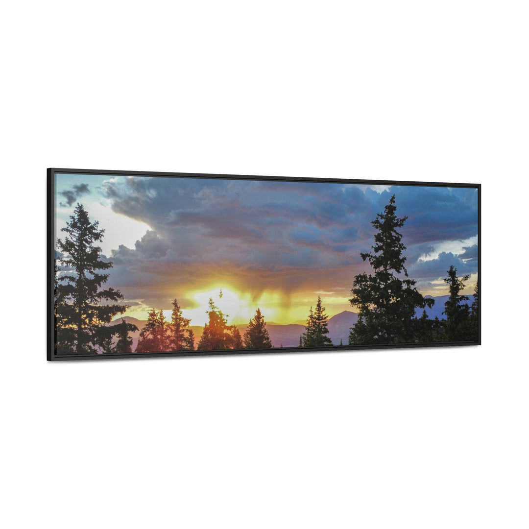 Rainy Sunset Through the Trees - Canvas with Frame