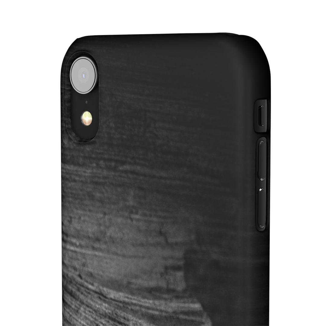 Sedimentary Rock Curves in Black and White - Phone Case