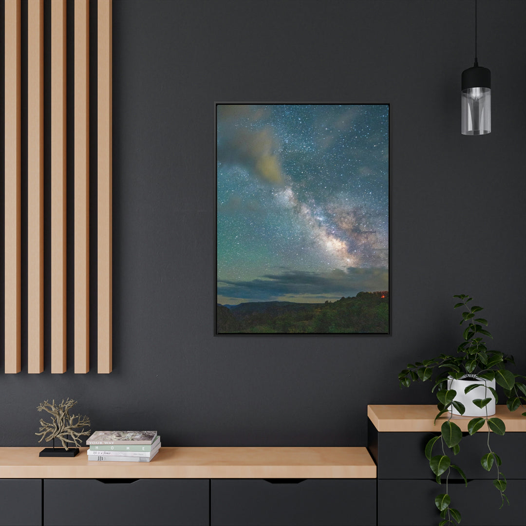 Milky Way Through the Clouds Part 1 - Canvas with Frame