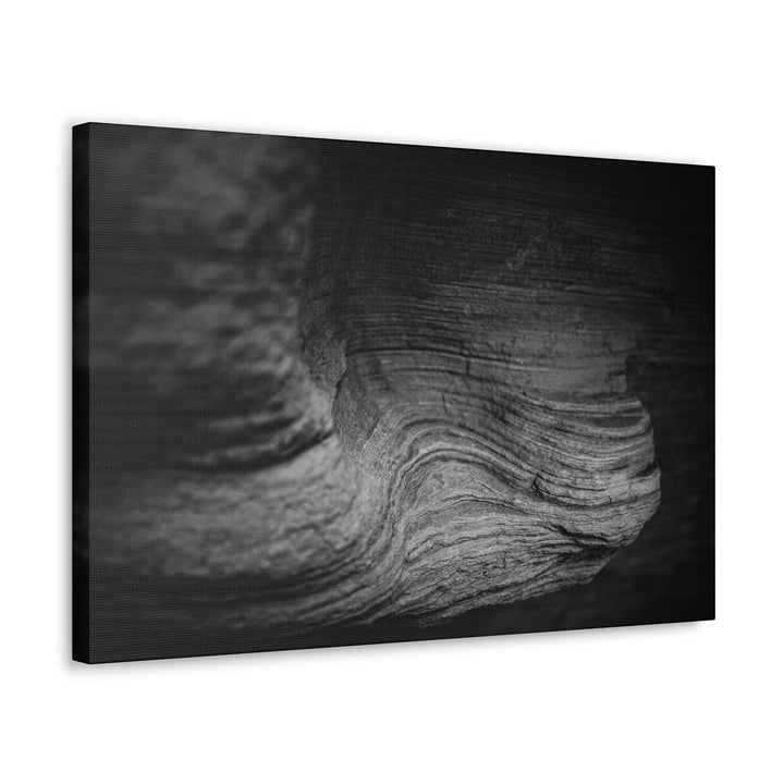 Sedimentary Rock Curves in Black and White - Canvas