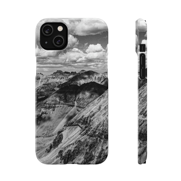 Imogene Pass From the Air in Black and White - Phone Case