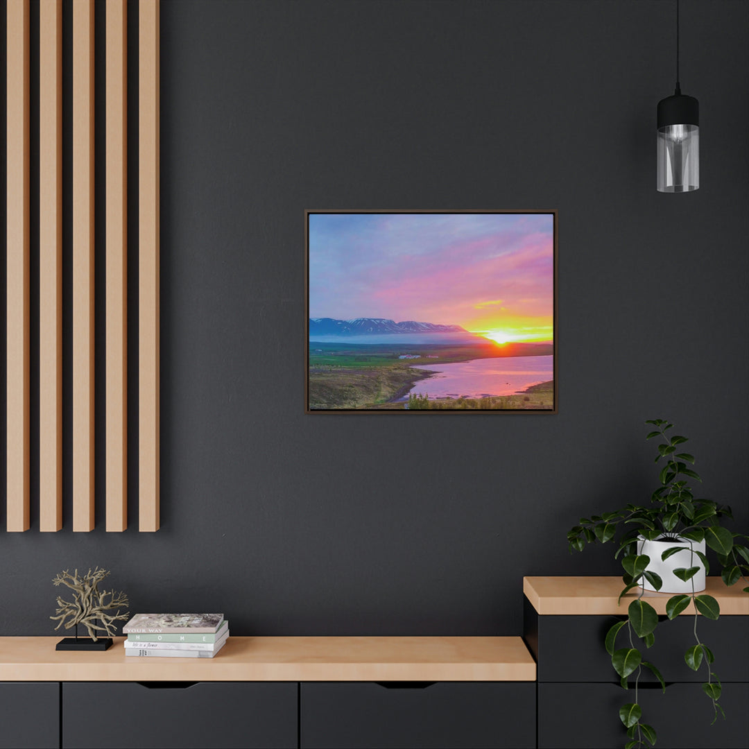 Sunset Over the Fjord Part 2 - Canvas with Frame